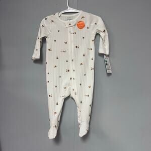 Carter’s Just One You Baby Sleeper 6M Neutral Footed Pajamas 2-Way Zipper NWT